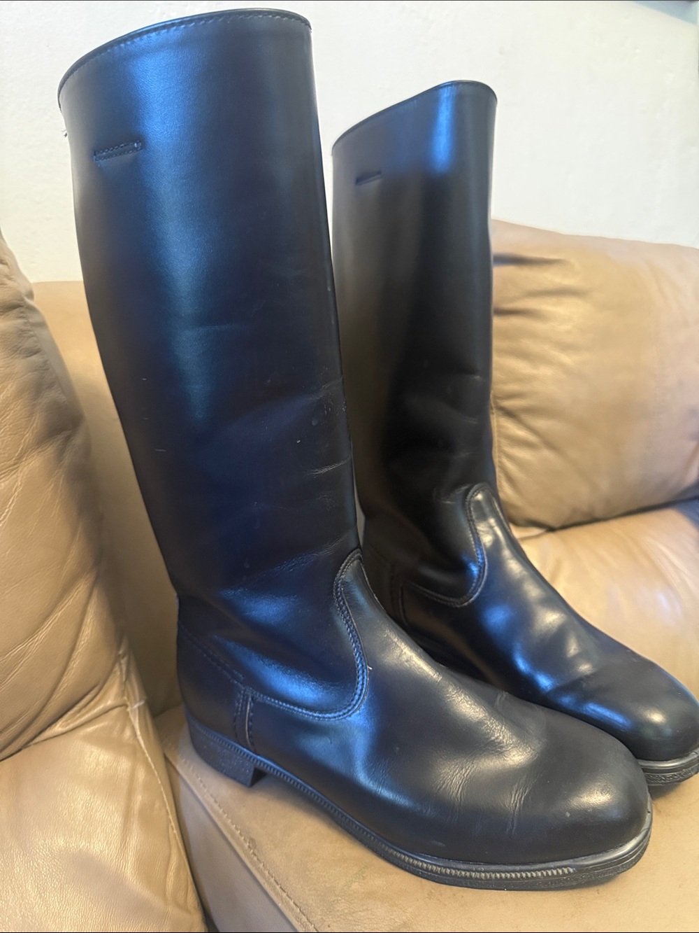NEW Men's Black Leather Tall Riding Boots size 28.5 (size11)
